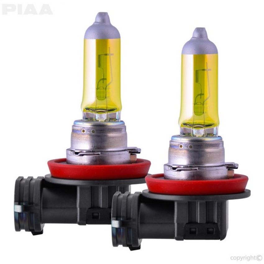 PIAA 22-13408 PIAA H8 Solar Yellow Twin Pack Halogen Bulbs