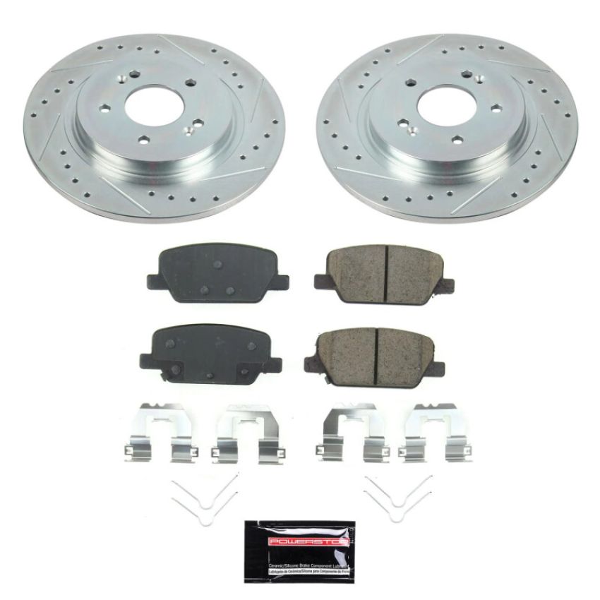 PowerStop SC8310 Semi-Coated Rotor and Low-Dust Ceramic Brake Pad Kit