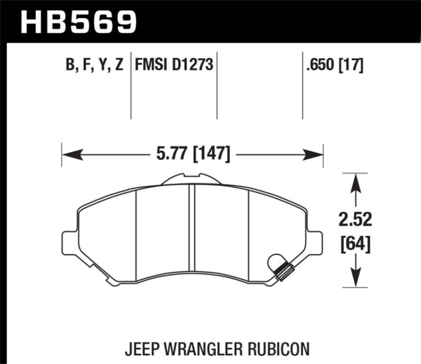 Hawk Performance HB569Z.650 Performance Ceramic Disc Brake Pad