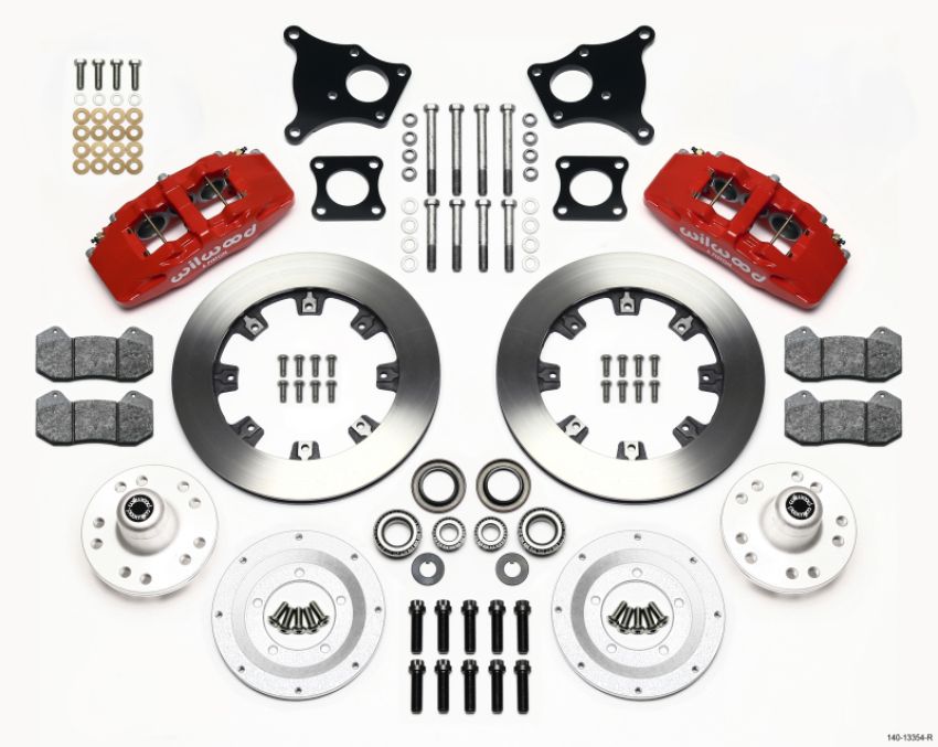 Wilwood 140-13554-R Dynapro 6 Front Hub Kit 12.19in Red AMC 71-76 OE Disc w/o Bendix Brakes