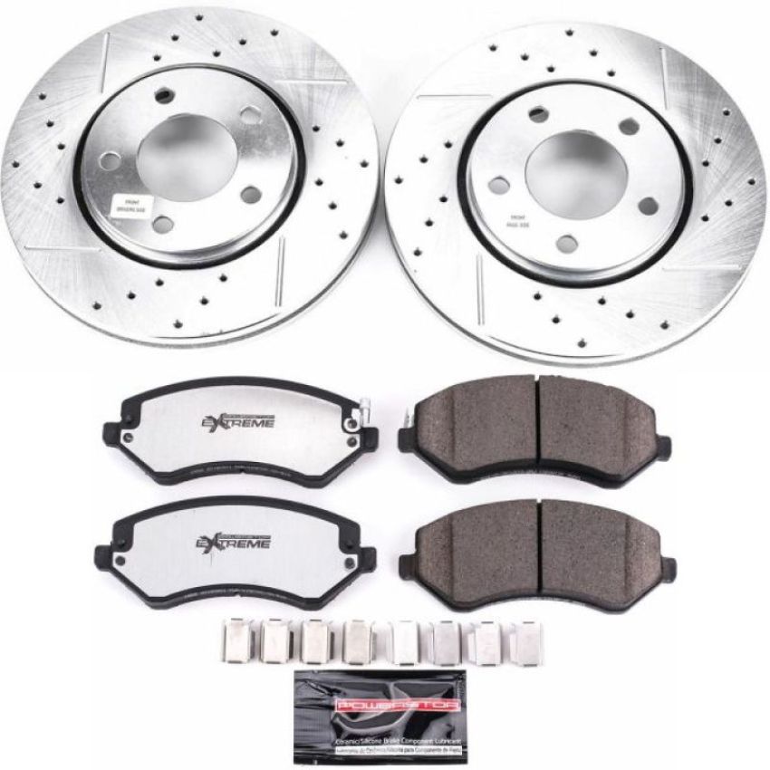 PowerStop K5244-36 Z36 Truck and SUV Carbon-Fiber Ceramic Brake Pad and Drilled & Slotted Rotor Kit