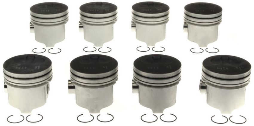 Mahle OE 2243403 GMC Trk 395 6.5L Diesel 92-97 w/ Reduced Compression Distance by .010 Piston Set (Set of 8)