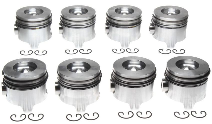 Mahle OE Navistar 7.3L Diesel V8 .010 Reduced CH w/ PCR .010 Oversize Piston w/ Rings Set (Set of 8)