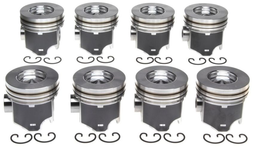 Mahle OE 2243454040 Ford Trk VT365 6.0L V8 363 CID Powerstroke Turbo Diesel 2003-2004 Piston Set (Set of 8)