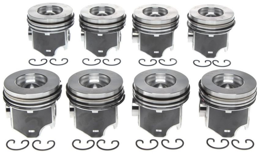 Mahle OE Ford 6.0L Diesel V8 144060-030 w/ PCR Piston With Rings Set (Set of 8)