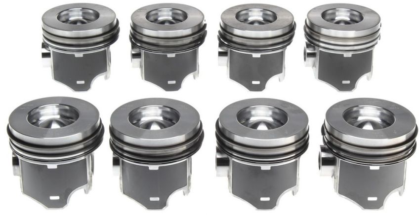 Mahle OE 2243503WR040 Ford 6.0L Diesel V8 144060-040 w/ PCR Piston With Rings Set (Set of 8)