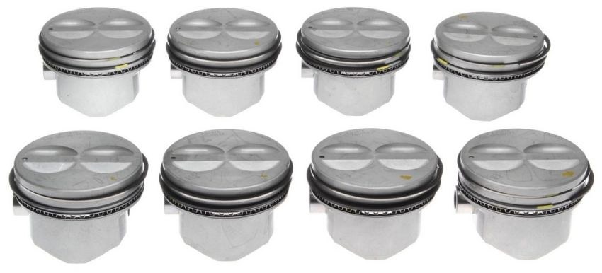 Mahle OE GM 5.7L 350 V8 Dish CT .020 w/ PR Moly Piston With Rings Set (Set of 8)