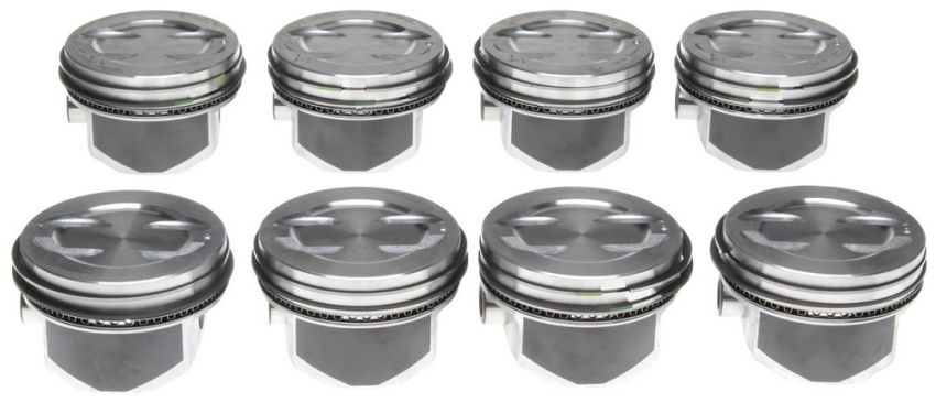 Mahle OE GM 5.7L 350 V8 Dish CT .040 w/ PR Moly Piston With Rings Set (Set of 8)
