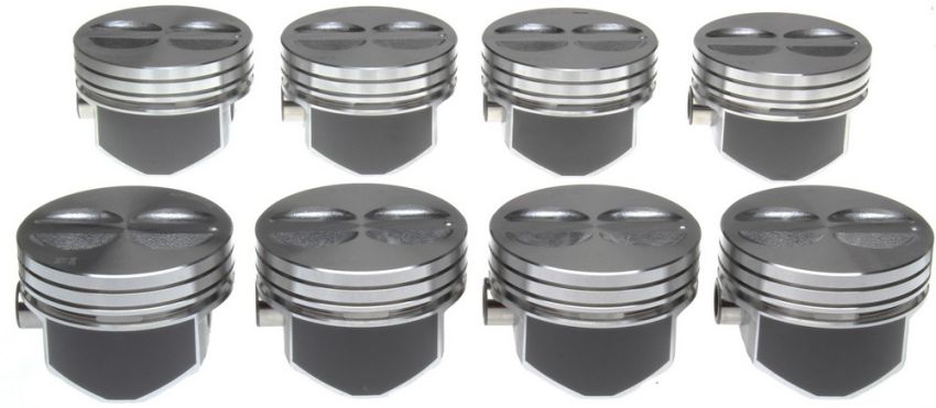 Mahle OE GM 5.7L 350 V8 Flat Top Coat .020 w/ P Aftermarket Version Piston Set (Set of 8)