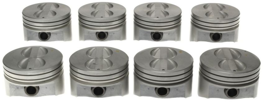 Mahle OE 2243548 GM 5.7L 350 V8 FLATTOP STD w/ P Aftermarket Version Piston Set (Set of 8)
