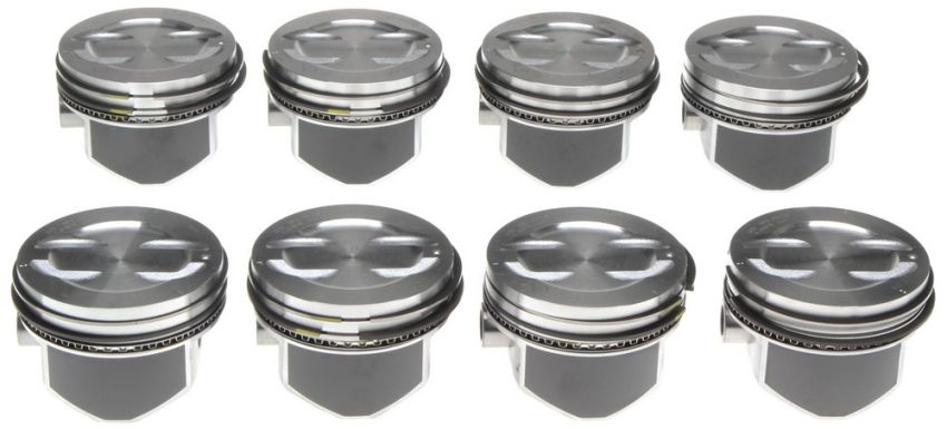 Mahle OE 2243548WR020 GM 5.7L 350 V8 Flat Top .020 w/ PR Moly Piston With Rings Set (Set of 8)