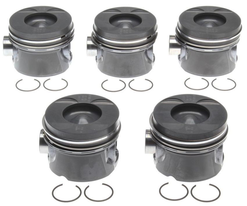 Mahle OE 2243585WR050MM DCX 2.7L OM647 Diesel L5 STD w/ PCR Piston With Rings Set (Set of 5)