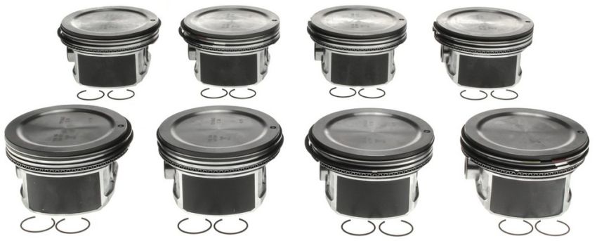 Mahle OE GM 6.0L 02-05 Vin U 0.50mm Reduced Compression Piston With Rings Set (Set of 8)
