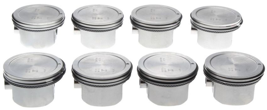 Mahle OE GM 6.0L 99-02 Vin N and U Fixed Pin .75MM Piston With Rings Set (Set of 8)