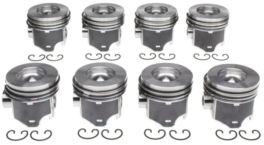 Mahle OE Ford 6.0L Diesel w/ Reduced Compression Distance by .010 Piston Set (Set of 8) w/ .03 Rings Pack of 8