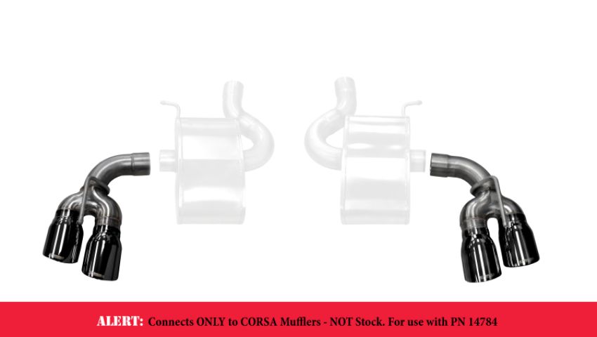 Corsa Performance 14774BLK Twin 4.0in. Black PVD Pro-Series Tip Kit (Clamps Included)