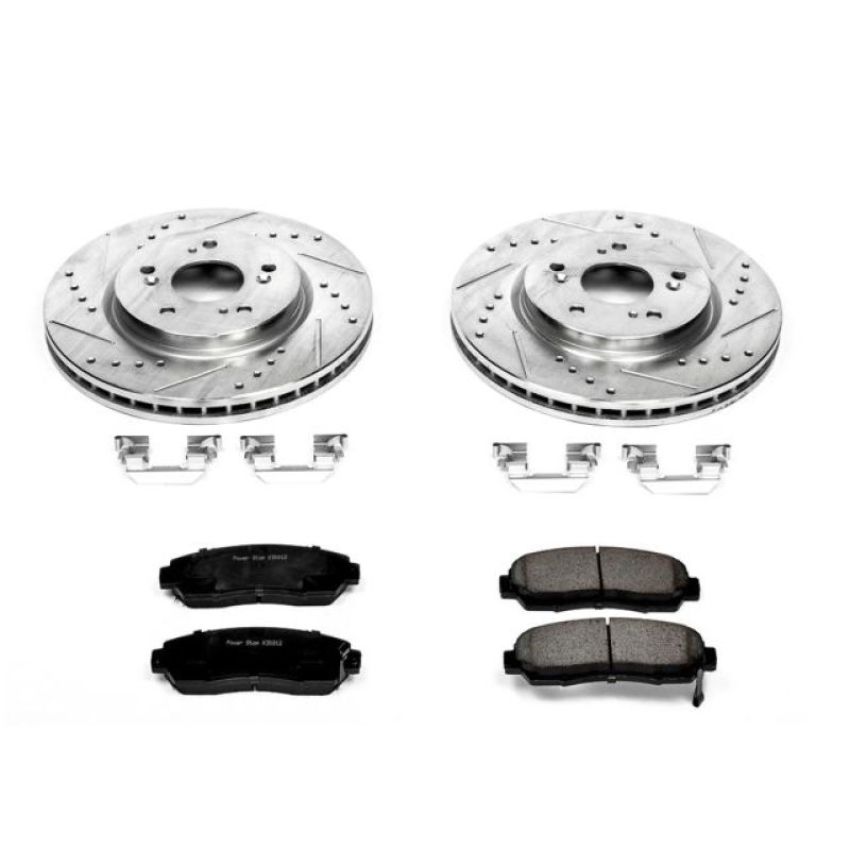 PowerStop K228 Z23 Daily Driver Carbon-Fiber Ceramic Brake Pad and Drilled & Slotted Rotor Kit
