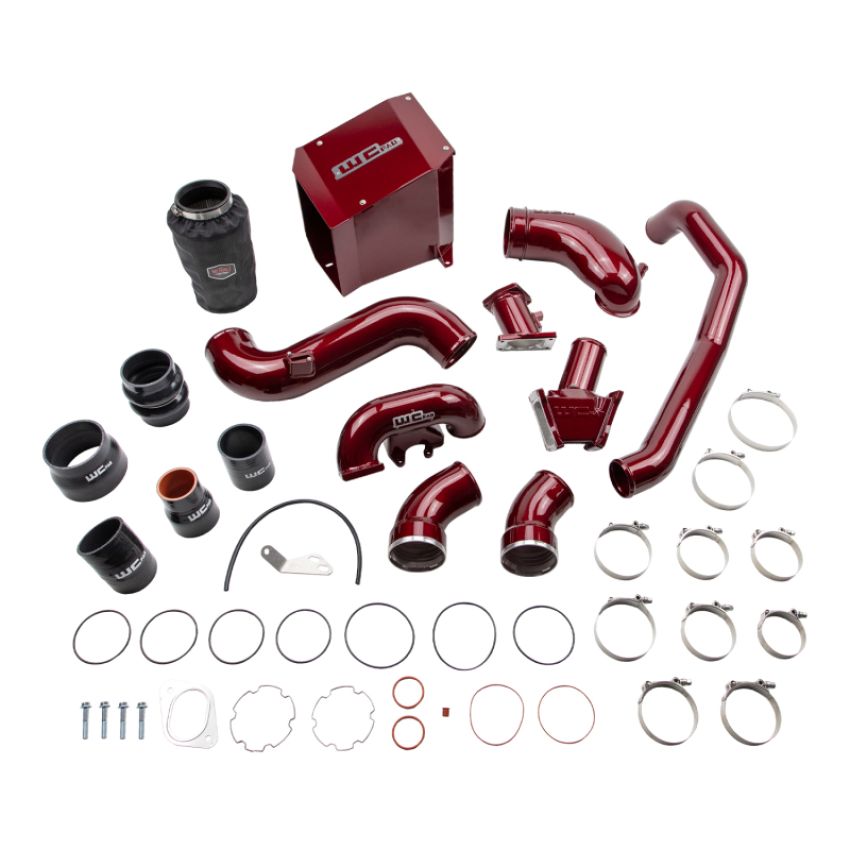 Wehrli WCF100438-RED 2007.5-2010 Chevrolet Duramax 6.6L LMM Stage 2 High Flow Intake Bundle Kit - WCFab Red