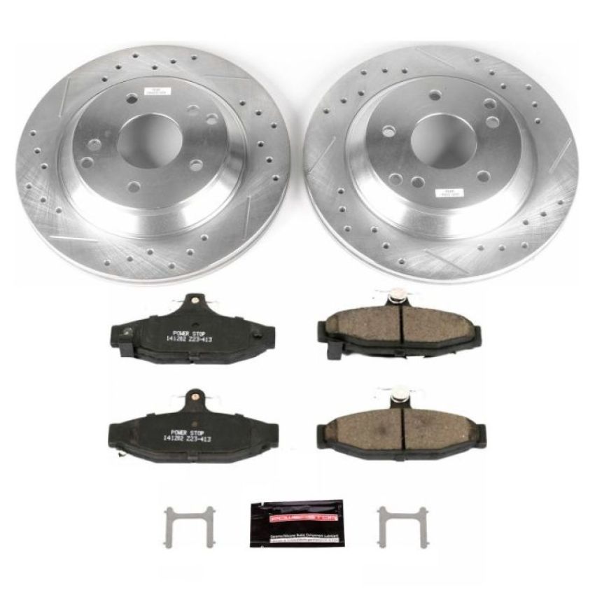 PowerStop K1523 Z23 Daily Driver Carbon-Fiber Ceramic Brake Pad and Drilled & Slotted Rotor Kit