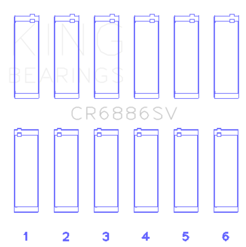 King Engine Bearings CR6886SV0.25 Mercedes Benz M 276 DE35 Sputter Replacement (Size +0.25mm) Conrod Bearing Set