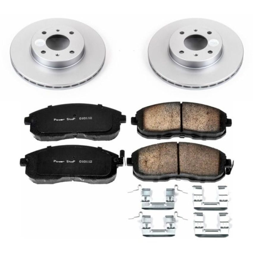 PowerStop CRK749 Genuine Geomet Coated Rotor and Low-Dust Ceramic Brake Pad Kit