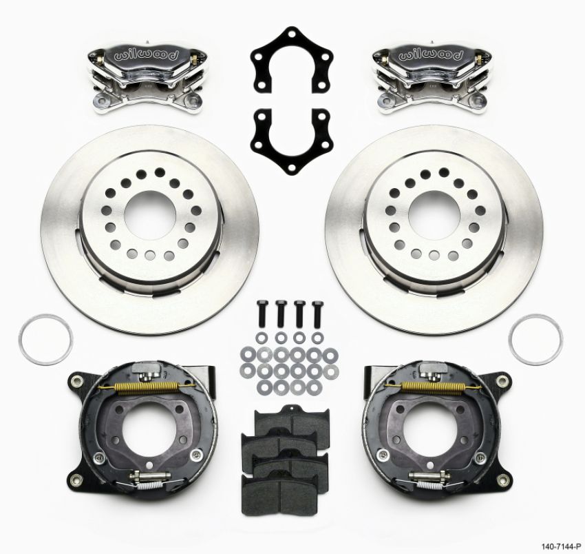 Wilwood 140-7144-P Forged Dynalite P/S Park Brake Kit Polished Mopar/Dana 2.36in Off w/Snap Ring Brng