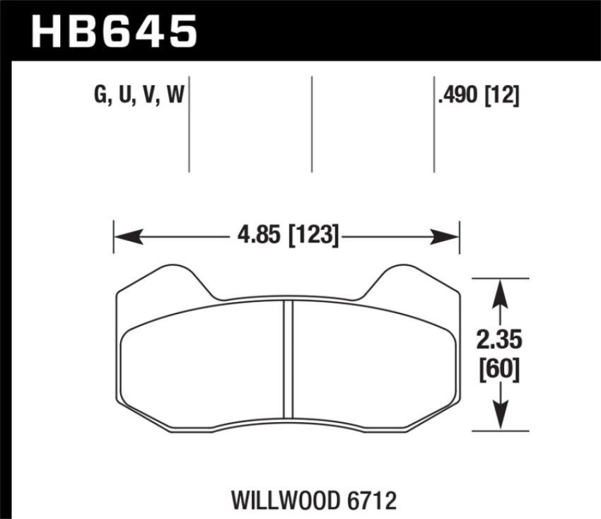 Hawk Performance HB645U.490 DTC-70 Disc Brake Pad