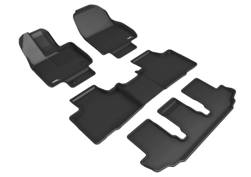 3D MAXpider L1TY26201509 3D MAXider 20-23 Toyota Highlander Gas 8-Seat Kagu Black Floor Mat - Row 1/2/3