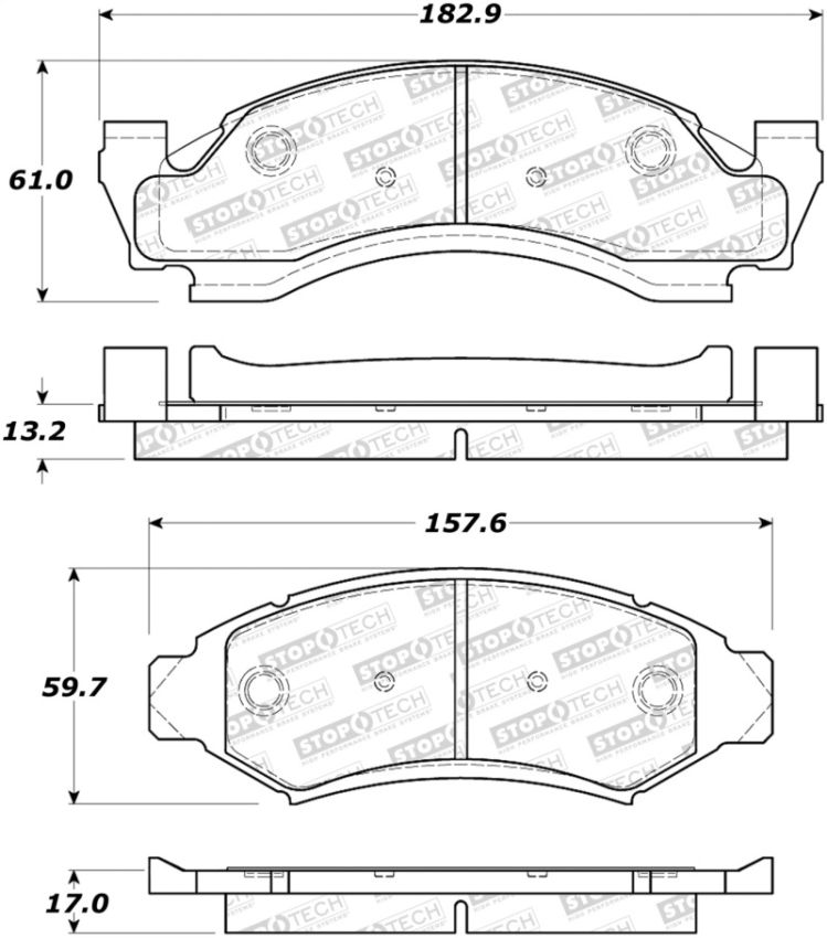 Stoptech 308.03750 Street Brake Pads