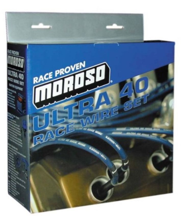 Moroso 73834 Ford 289-302 Ignition Wire Set - Ultra 40 - Sleeved - Non-HEI - 135 Degree - Black