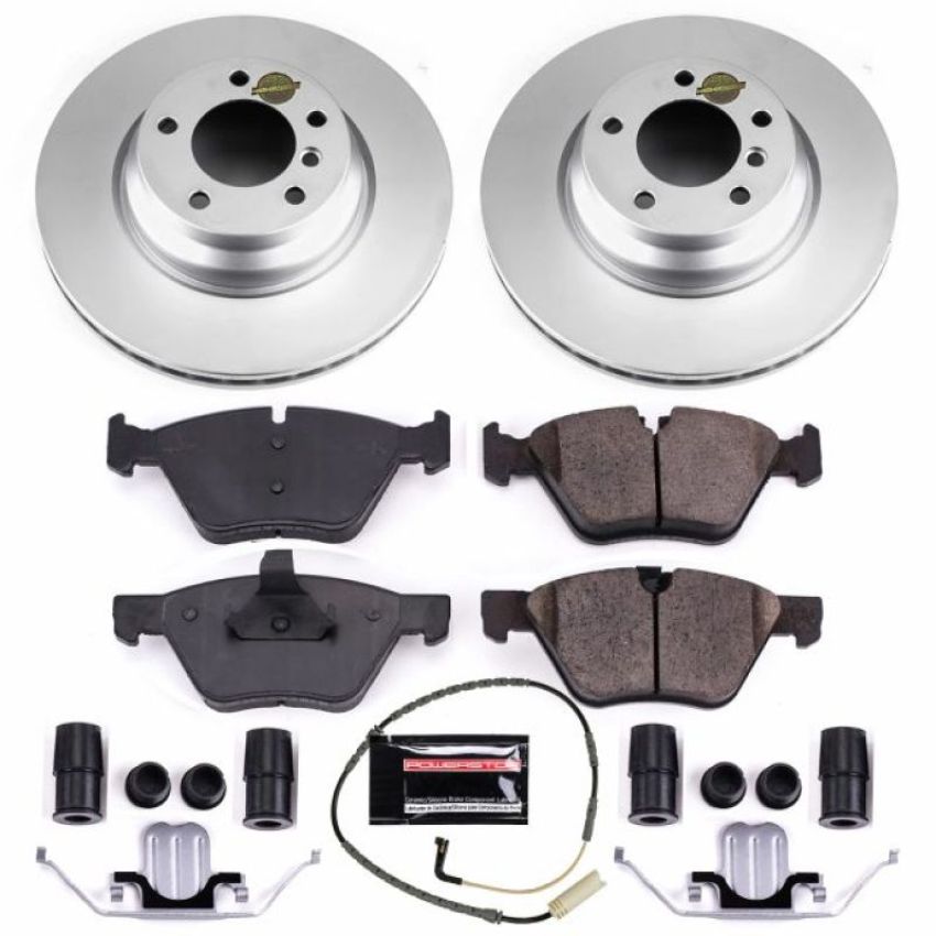PowerStop CRK5767 Genuine Geomet Coated Rotor and Carbon-Fiber Ceramic Brake Pad Kit