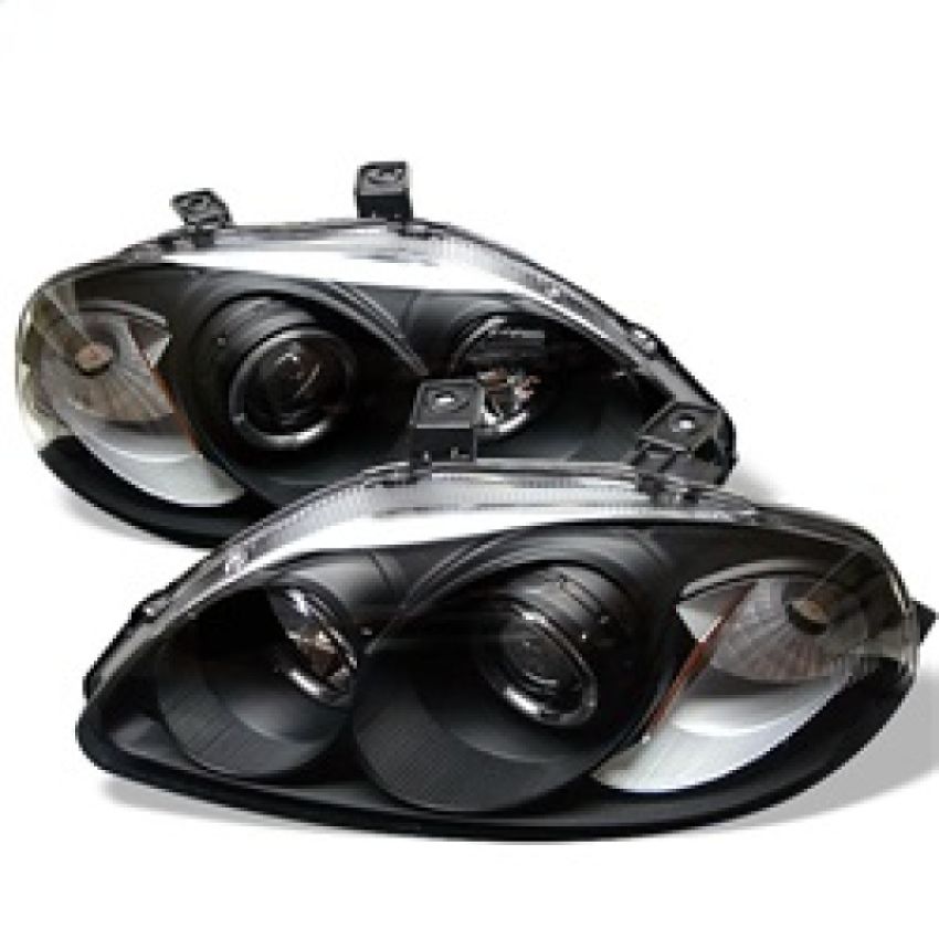 SPYDER 5010902 Projector Headlights - LED Halo - Amber Reflector - Black