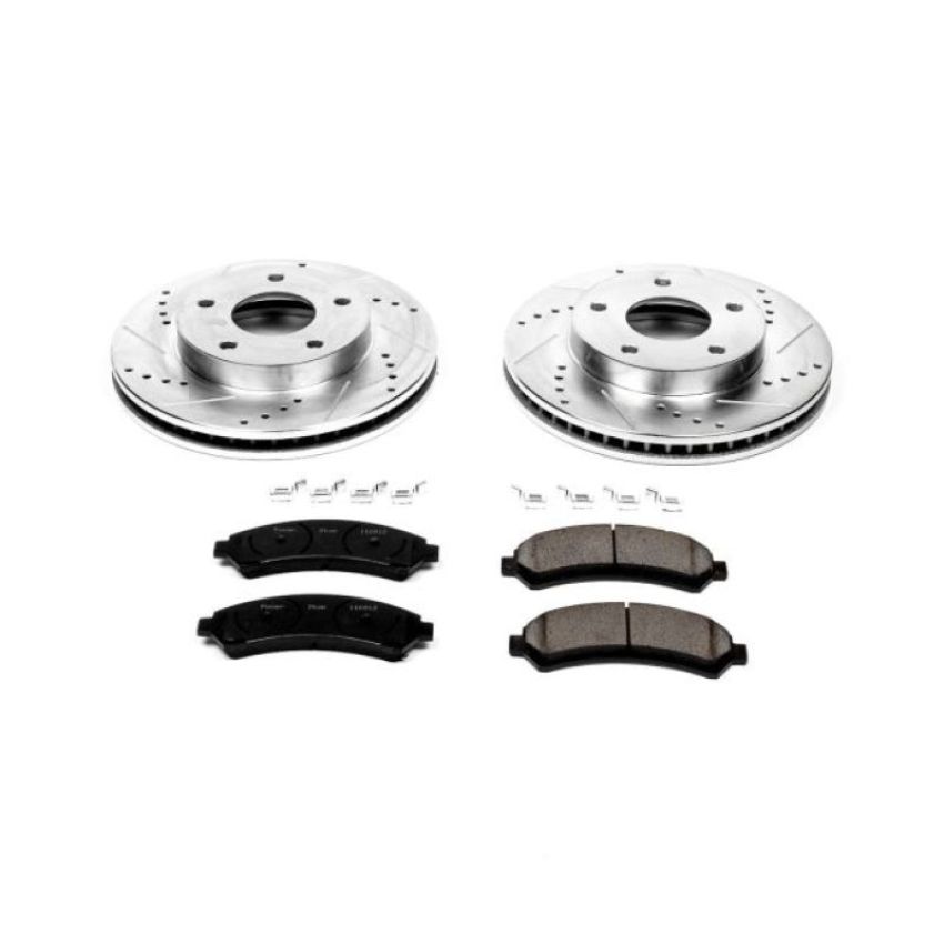 PowerStop K2004 Z23 Daily Driver Carbon-Fiber Ceramic Brake Pad and Drilled & Slotted Rotor Kit
