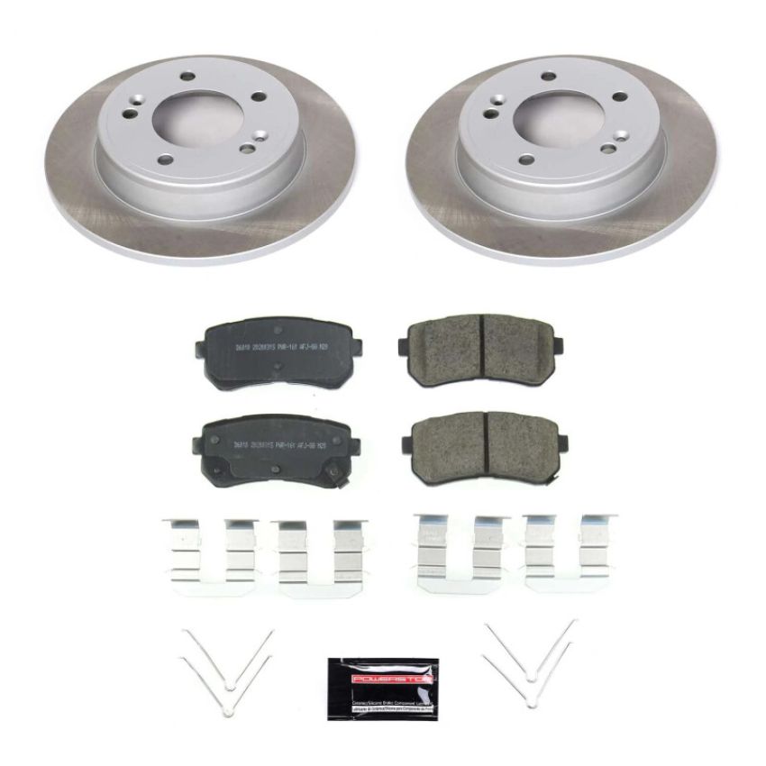 PowerStop SC8277 Semi-Coated Rotor and Low-Dust Ceramic Brake Pad Kit