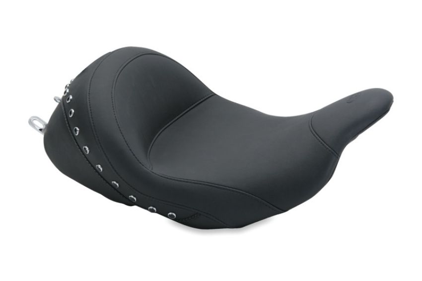 Mustang Motorcycle 76082 Mustang 08-21 Harley Electra Glide Std,Rd Glide,Rd King,Str Glide Lowdown Solo Seat w/Studs - Black