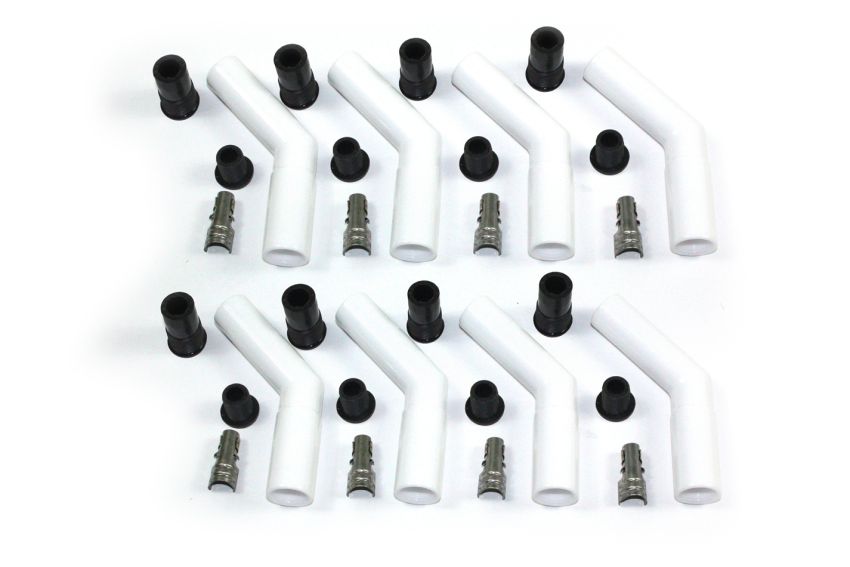 PERTRONIX IGNITION PRT8503HT-8 Ceramic Spark Plug Boot Kit 45-Deg 8pk White