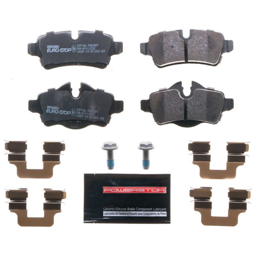 PowerStop ESP1366 EuroStop ECE-R90 Certified Brake Pad Set