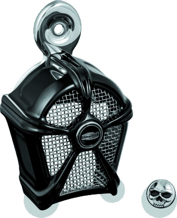 Kuryakyn 7297 Mach 2 Horn Cover Black With Chrome Mesh