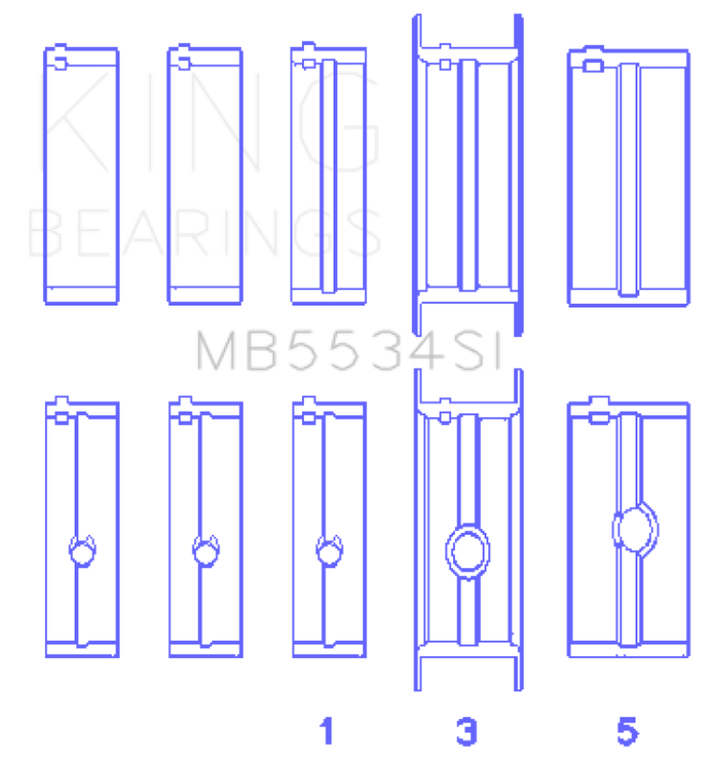 King Chrysler/Jeep 318ci (Size STD) Main Bearing Set