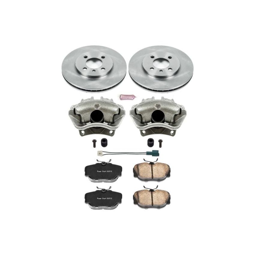 PowerStop KCOE3008 OE Stock Replacement Low-Dust Ceramic Brake Pad, Rotor and Caliper Kit