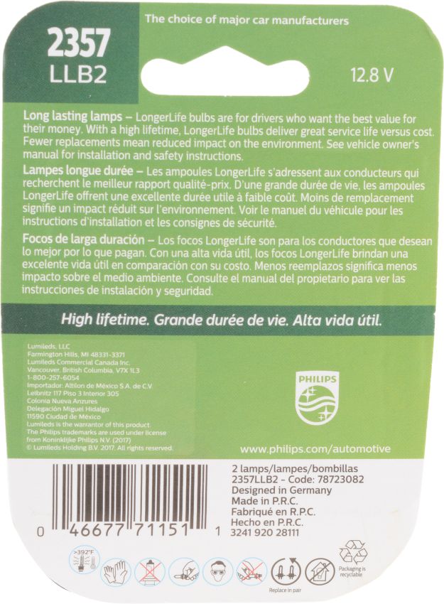 Philips 2357LLB2 Philips LongerLife Miniature 2357LL