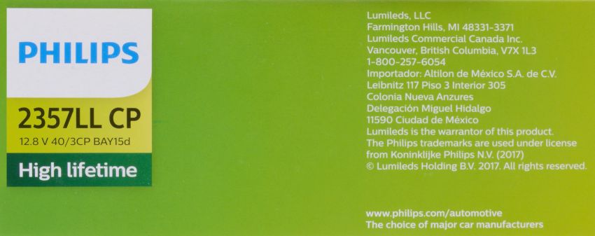 Philips 2357LLCP Philips LongerLife Miniature 2357LL Pack of 10