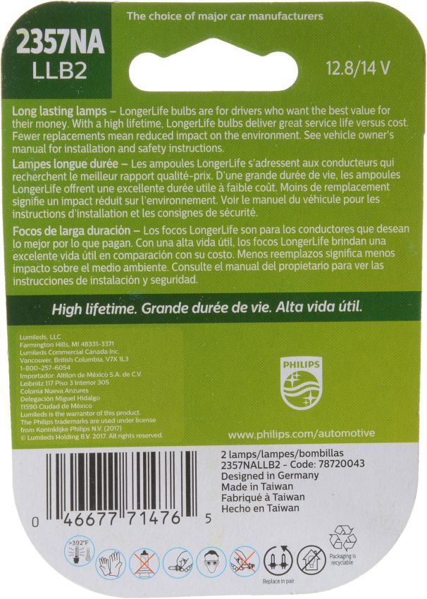 Philips 2357NALLB2 Philips LongerLife Miniature 2357NALL
