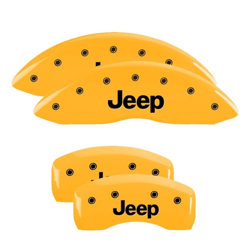 MGP 42003SJEPYL 4 Caliper Covers Engraved Front & Rear JEEP Yellow finish black ch