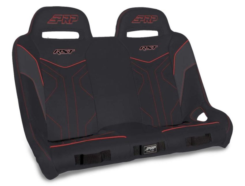 PRP Seats A4901-204 PRP Polaris RZR XP4 1000/XP4 Turbo/XP4 Turbo S RST Rear Suspension Bench- Black/Red