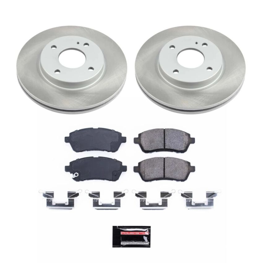 PowerStop SC5969 Semi-Coated Rotor and Low-Dust Ceramic Brake Pad Kit
