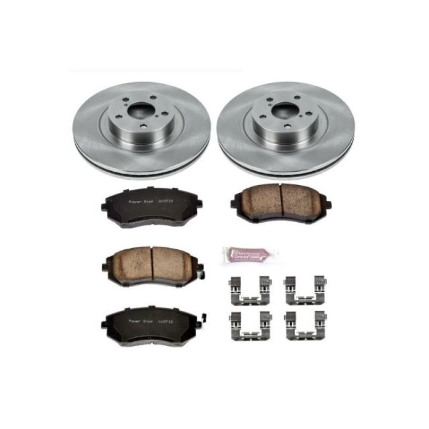 PowerStop KOE3038 OE Stock Replacement Low-Dust Ceramic Brake Pad and Rotor Kit