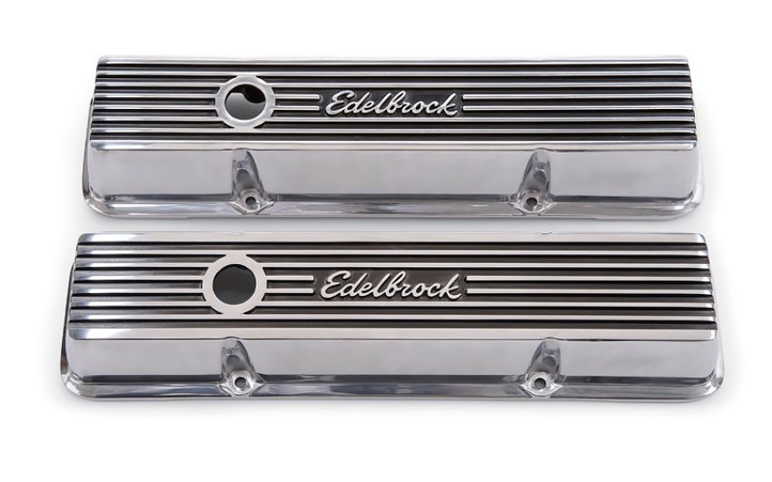 EDELBROCK EDE4262 Valve Cover Kit Elite II Series SBC Short