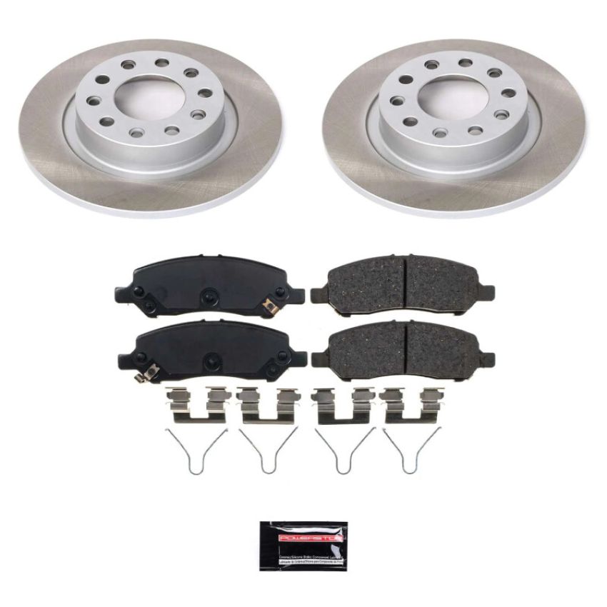PowerStop SC6371 Semi-Coated Rotor and Low-Dust Ceramic Brake Pad Kit