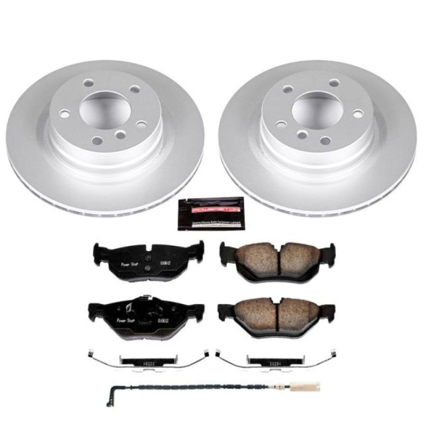 PowerStop CRK044 Genuine Geomet Coated Rotor and Carbon-Fiber Ceramic Brake Pad Kit